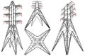 Transmission Electricity Tower Illustration Vector Royalty Free Stock Photo