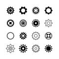 Transmission gear wheel, engine gearshift vector icons set Royalty Free Stock Photo