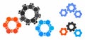 Transmission Gears Composition Icon of Circle Dots