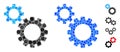 Transmission Gears Composition Icon of Round Dots