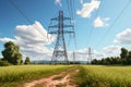 Transmission Line Tower on white background