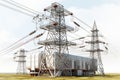 Transmission Line Tower on white background