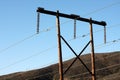 Transmission lines & telephone poles Royalty Free Stock Photo