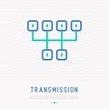 Transmission thin line icon. Modern vector illustration of gearbox