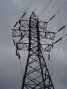 A transmission tower (electricity pylon) Royalty Free Stock Photo