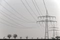 Transmission tower and sky