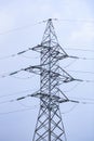 Transmission towers (electrical pylons) of high-voltage current