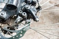 Transmissions and brakes on the bike, chain, sprocket and disc brakes