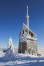 Transmitter and communications tower on Lysa hora, Beskids mountains, Beskydy, Czech republic, Czechia