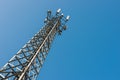 The Transmitter mast against blue sky Royalty Free Stock Photo