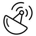 Transmitter satelite antena single isolated icon with outline style Royalty Free Stock Photo