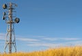 Transmitter tower against Royalty Free Stock Photo