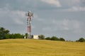 Transmitter towers on a hill Royalty Free Stock Photo