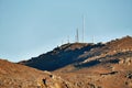 Transmitter towers on a hill Royalty Free Stock Photo