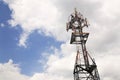 Transmitters and aerials on telecommunication tower Royalty Free Stock Photo