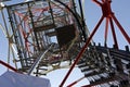 Transmitters on telecom tower Royalty Free Stock Photo