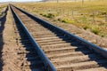 Transmongol Railway, single-track railway Royalty Free Stock Photo