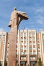 Transnistria parliament building and statue of Vladimir Lenin in Tiraspol