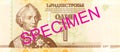 1 transnistrian ruble banknote obverse specimen Royalty Free Stock Photo