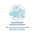 Transparency in decision making concept icon Royalty Free Stock Photo