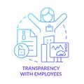 Transparency with employee blue gradient concept icon Royalty Free Stock Photo