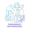 Transparency with employee blue gradient concept icon Royalty Free Stock Photo