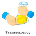 Transparency icon, isometric style