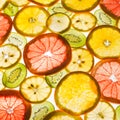 Transparency sliced fruits on white background Royalty Free Stock Photo