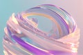 Transparent abstract glass. Curved wave ribbon in motion.