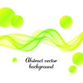 Transparent abstract yellow-green wave. Vector graphics layout for advertising presentation template Royalty Free Stock Photo