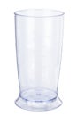 Transparent accessory cup for hand blender on the white background Royalty Free Stock Photo