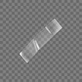 Transparent adhesive plastic tape isolated on transparent background. Crumpled glue plastic sticky tape for photo and