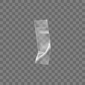 Transparent adhesive plastic tape isolated on transparent background. Crumpled glue plastic sticky tape for photo and