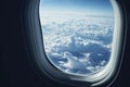 Transparent Airplane window. Generate Ai Royalty Free Stock Photo