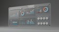 Futuristic Transparent Data Dashboard Display Royalty Free Stock Photo