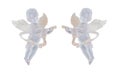 Transparent Angel ornament for Christmas tree, wings, singing, hanging, isolated, close up Royalty Free Stock Photo