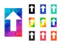 Transparent arrow up pointer in colorful rectangle shape Royalty Free Stock Photo
