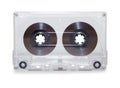 transparent audio cassette tape isolated over white Royalty Free Stock Photo