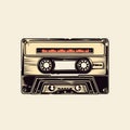 Transparent audio cassette tape on white background. AI Generated Royalty Free Stock Photo