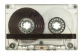 Transparent audio compact cassette isolated on white Royalty Free Stock Photo