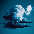 A transparent background abstract illustration of dark blue ink clouds in the sky Royalty Free Stock Photo