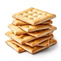 A transparent background featuring a stack of square crackers, image Royalty Free Stock Photo