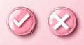 Transparent background with glossy red crosses and green checkmarks, perfect for user interface design, decision-making