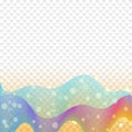 Abstract Colorful Curving Lines Mesh and Dots Texture in Transparent Background