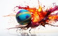 Transparent Background: Vibrant Colors on Cricket Hardball -Generative Ai