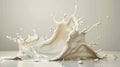 A transparent background with white chocolate milk splashes Royalty Free Stock Photo