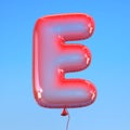 Transparent balloon font letter E