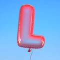 Transparent balloon font letter L