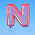 Transparent balloon font letter N