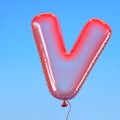 Transparent balloon font letter V